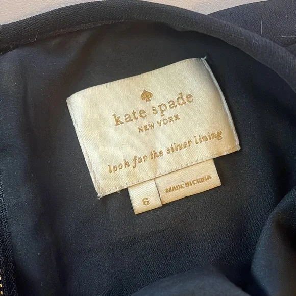 Kate Spade Kite Bow Crepe Fit & Flare Keyhole Black Dress Kate Spade New York - Picture 7 of 10